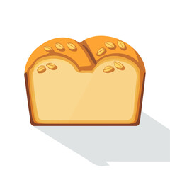 My A Simple flat 2D illustration bread loaf isolated on transparent background, vector, flat design, animation design, simple flat 2D icon, clipart, flat 2D vector, design