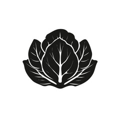 My A Simple flat 2D illustration cabbage isolated on transparent background, vector, flat design, animation design, simple flat 2D icon, clipart, flat 2D vector