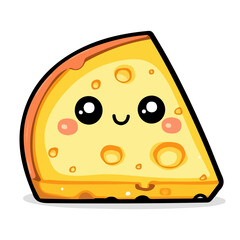 My A Simple flat 2D illustration cute cheese slice  isolated on transparent background, vector, flat design, animation design, simple flat 2D icon, clipart, flat 2D vector, design by me