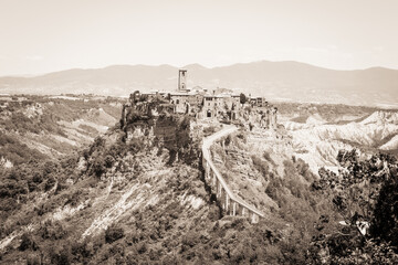Scenic View of Historical Cliffside Town in Italy 