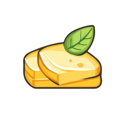 My A Simple flat 2D illustration gouda cheese isolated on transparent background, vector, flat design, animation design, simple flat 2D icon, clipart, flat 2D vector, design by me. vector icon