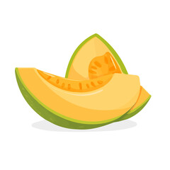 My A Simple flat 2D illustration honeydew melon_slice isolated on transparent background, vector, flat design, animation design, simple flat 2D icon, clipart, flat 2D vector, design by me. vector icon