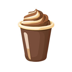 My A Simple flat 2D illustration coco ice cream cup isolated on transparent background, vector, flat design, animation design, simple flat 2D icon, clipart, flat 2D vector, design by me. vector icon