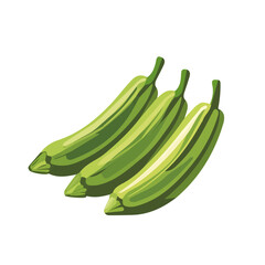 My A Simple flat 2D illustration okras bunch isolated on transparent background, vector, flat design, animation design, simple flat 2D icon, clipart, flat 2D, design by me. My vector