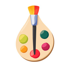 My A Simple flat 2D illustration paint palette icon isolated on transparent background, vector, flat design, animation design, simple flat 2D icon, clipart, flat 2D, design by me. My vector