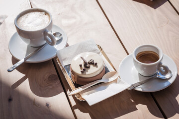 Cappuccino and Cake Moment