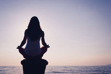 Tranquil Beach Meditation at Sunset