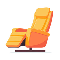 My A Simple flat 2D illustration recliner chair isolated on transparent background, vector, flat design, animation design, simple flat 2D icon, clipart, flat 2D vector, design by me. vector