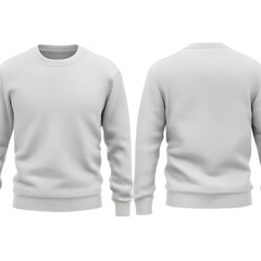 Fototapeta premium Simple blank crewneck sweatshirt, front and back view, isolated against a black backdrop