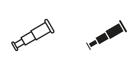 Boat Telescope icon Design Illustrations. editable web icons