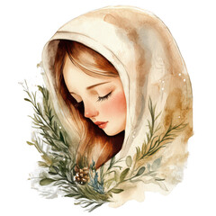 Christmas sock watercolor PNG illustration for greeting cards and festive design.