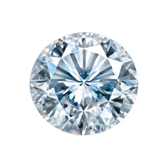 Faceted round stone sparkles with brilliant light on stark black background