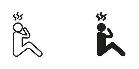 Depression icon Design Illustrations. editable web icons