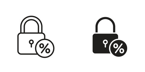 Fixed rate mortgage icon Design Illustrations. editable web icons