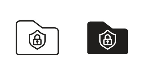 Folder security icon Design Illustrations. editable web icons