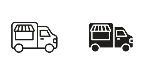 Food truck icon Design Illustrations. editable web icons