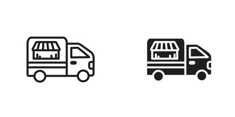 Food truck icon Design Illustrations. editable web icons