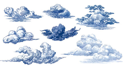 Chinese cloud set, auspicious clouds vector collection Stock Vector