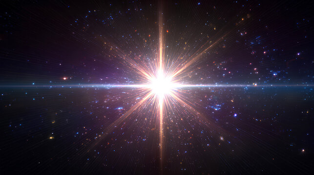 Bright sunlight with star shine, space flare, and glowing flash. Use this PNG sparkle for vector light effects or cosmic scenes. A vivid perfect for radiant designs.