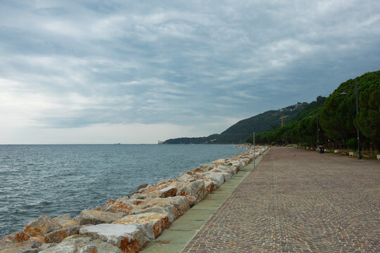 Barcola Promenade Walkway in Trieste, Italy