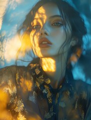 Dreamy Portrait of a Woman with Sunlight