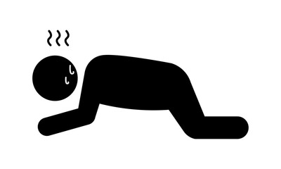 熱中症で倒れている人物のピクトグラム