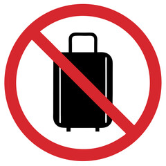 No oversized baggage sign, displaying a suitcase on a red background