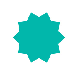 Bold abstract star icon. Contemporary geometric shape as a minimal design element. Y2K brutalism style, flat visual format, ideal for modern graphic applications.