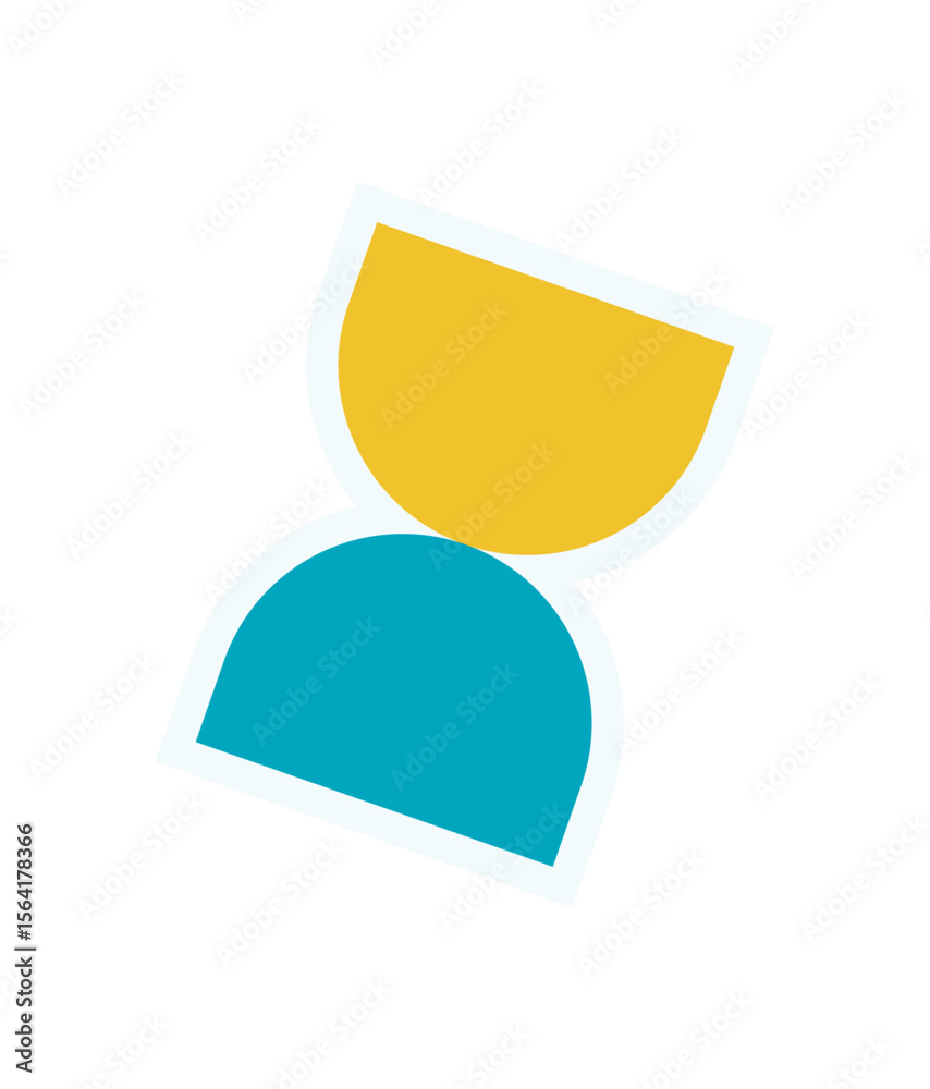 Wall mural modern abstract shape icon sticker. bold round figure and flat symbol create a unique element. this 