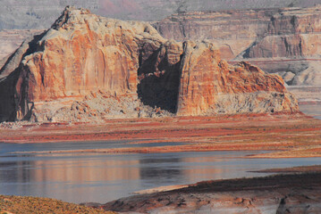Arizona- Beautiful Lake Powell And Colorful Mountains