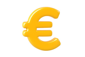 Obraz premium Shiny, golden Euro symbol in 3D rendering against a black background