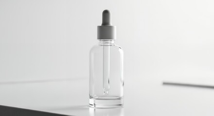 Clear Glass Dropper Bottle Mockup for Skincare or Essential Oils
