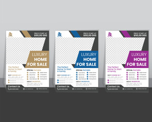 "Luxury Real Estate Flyer Template &ndash; Editable EPS Design for Home Sale & Property Promotion"