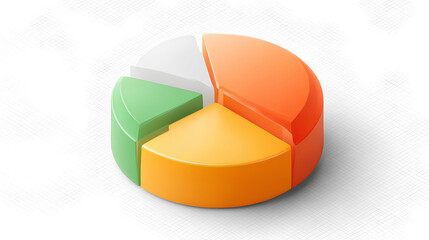 Obraz premium Pie chart icon on white background - 3d illustration Stock Illustration