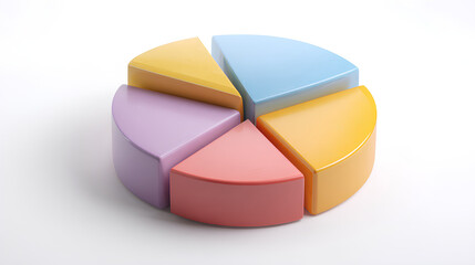 Fototapeta premium Pie chart icon on white background - 3d illustration Stock Illustration