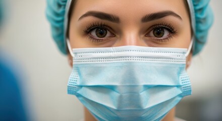 Healthcare Professional: Focused Eyes Behind the Mask