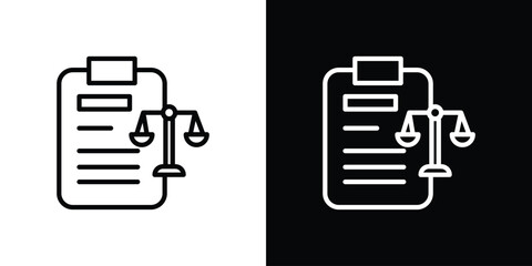 Balance sheet icons in line style. Editable black and white strokes