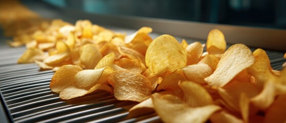 Potato chips conveyor belt production line food manufacturing process