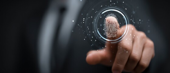 Digital fingerprint scan biometric security and identity authentication technology