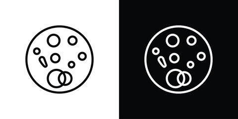 Leukemia icons in line style. Editable black and white strokes