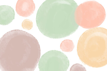Pastel Circles in Watercolor Style, Abstract Hand Painted Background Design