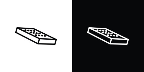 Fototapeta premium Mattress icons in line style. Editable black and white strokes