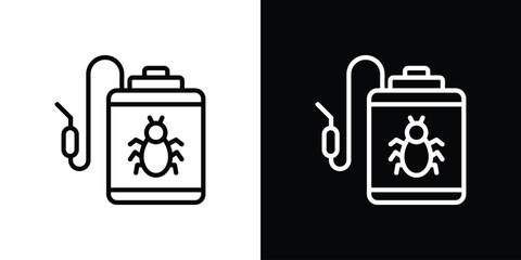 Pesticide icons in line style. Editable black and white strokes