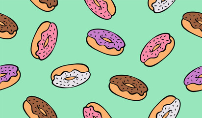 Cute donuts pattern background vector design