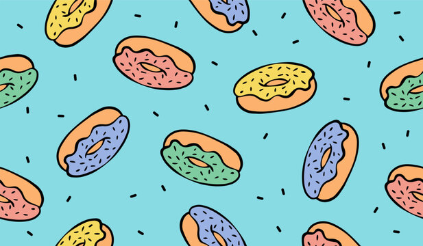 Cute donuts pattern background vector design