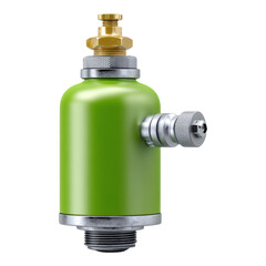 Fuel energy converter spray device cylinder canister. Green metal nozzle, advanced technology for efficient power