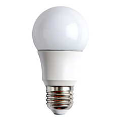Bright white energy efficient LED lightbulb on plain background. For housekeepers bulb replacement becomes simple routine during regular maintenance ensuring good lighting