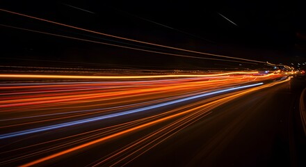 Night Lightscapes: Abstract Highway at Night
