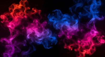 Abstract Colorful Smoke: A Vivid Dance of Red and Blue