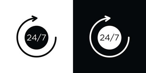 24 7 icon Vector Logo Template for graphic and web design.